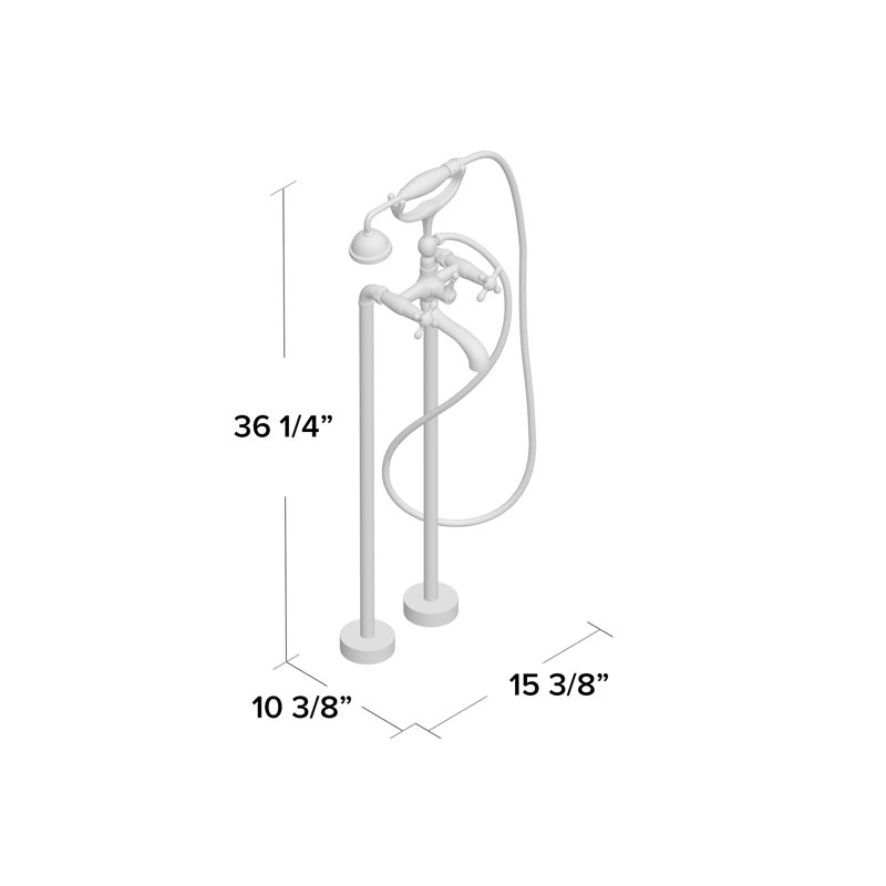Transolid Cromwell Double Handle Floor Mounted Clawfoot Tub Faucet with